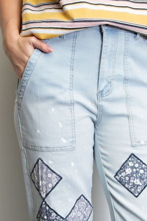 Easel Straight Leg Washed Denim Women's Jeans