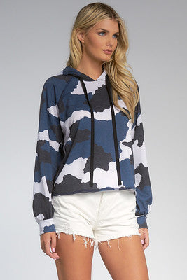 Elan Blue/Camo Yudit Womens Hoodie