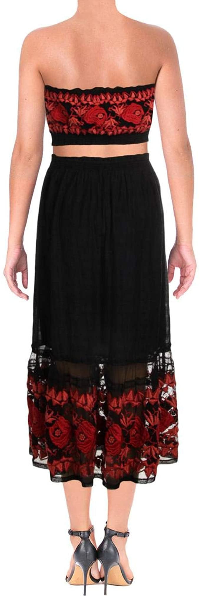Free People 2PC Bandeau Maxi Women's Dress Black