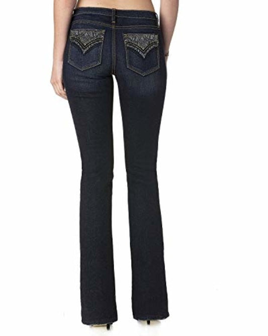 Miss Me Women's Refined Beauty Mid-Rise Boot Cut Jeans - M3024b