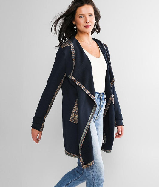 Miss Me Pieced Aztec Print Cardigan