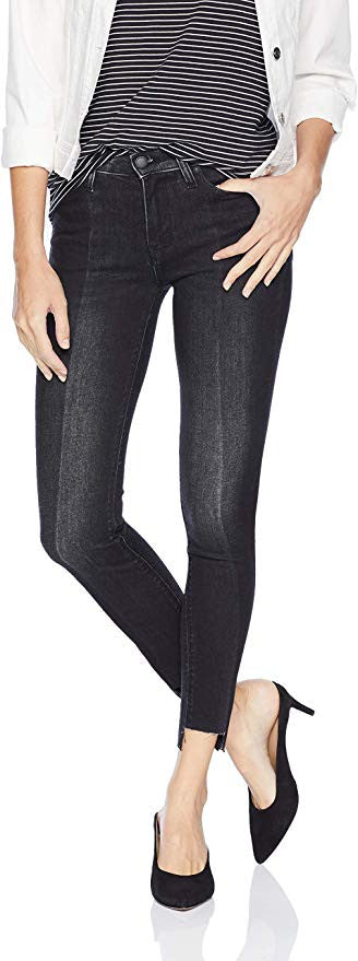 Hudson Women's Jeans NICO Midrise Super Skinny Ankle 5 Pocket, Black Sand