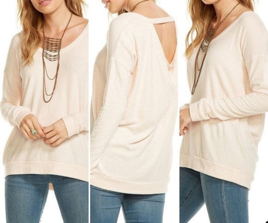 Chaser Cut Out Draped Gloss Love Knit Womens Sweater