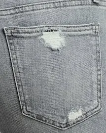 Joe's Jeans The Charlie High Rise Skinny Ankle Vetiver Grey Distressed
