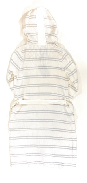 Chaser Belted Striped Hooded Cardigan Natural Womens Sweater