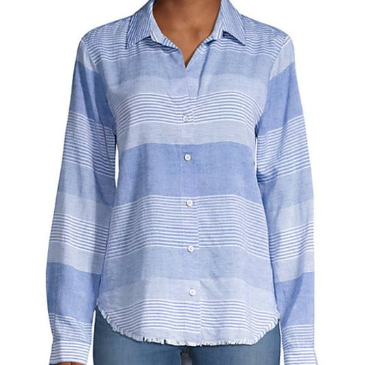 Bella Dahl Blue & White Striped Button Down Women's Shirt
