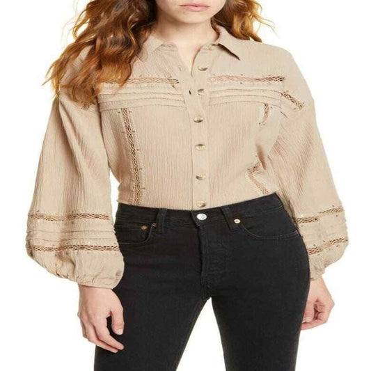 Free People Summer Stars Button Down Women's Shirt