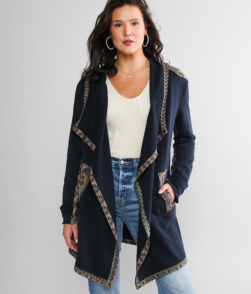 Miss Me Pieced Aztec Print Cardigan