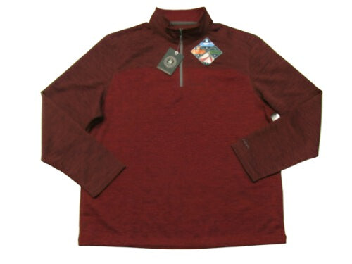 G.H. Bass & Co. Mens Moroccan Brown Thermal 1/4 Zip Jacket Shirt