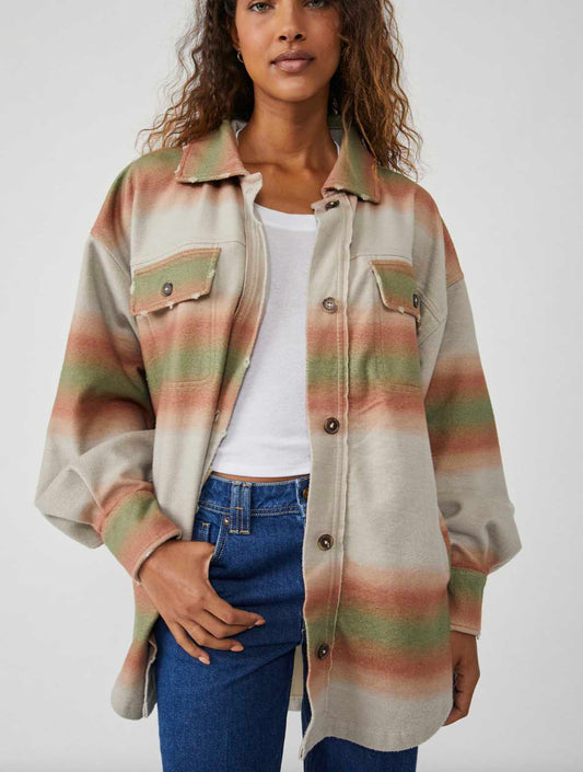 Free People Printed Ruby Jacket in Marzipan Combo