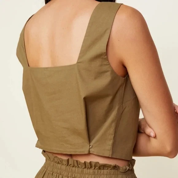 Monrow Poplin Tank - Verde