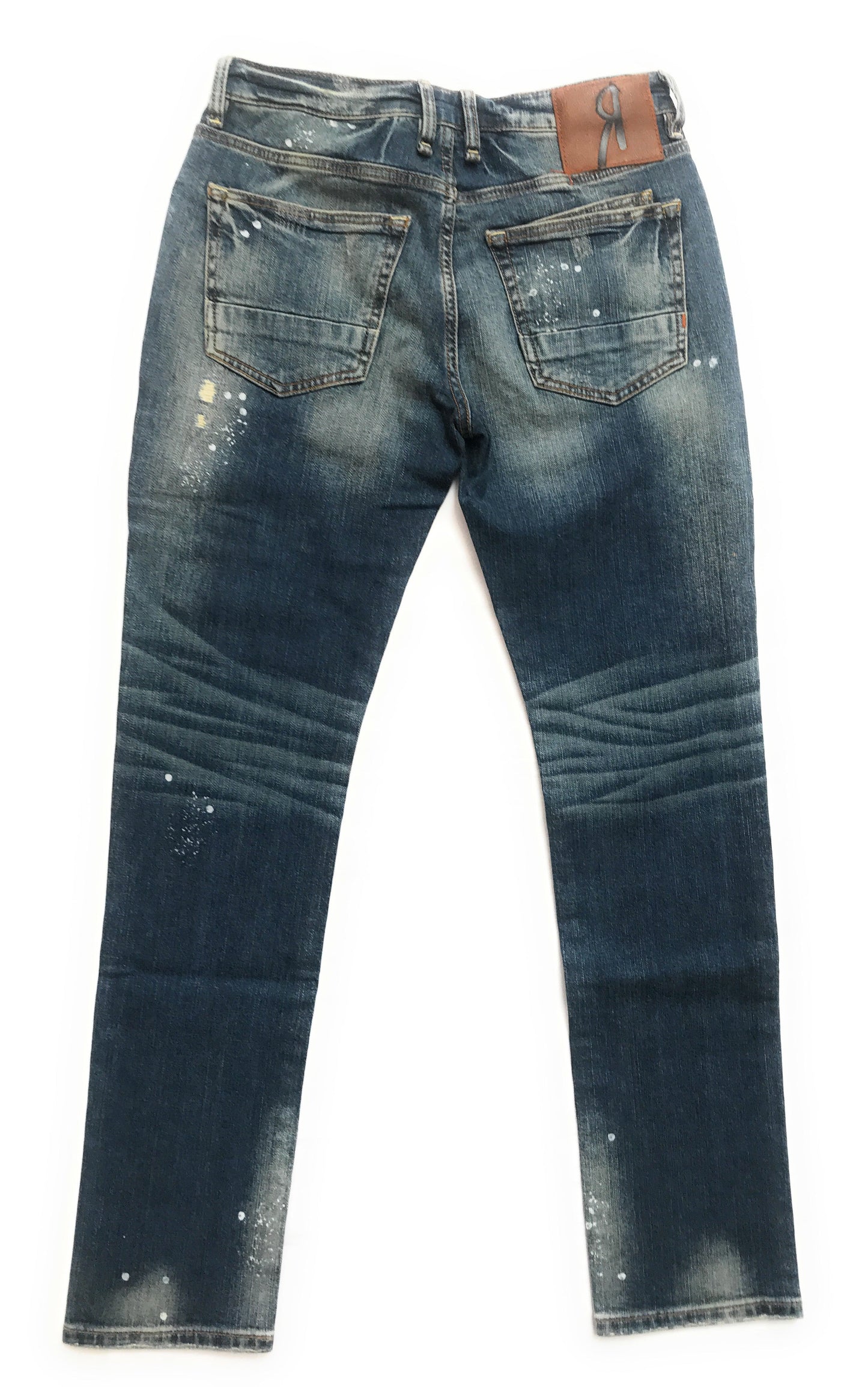 Remix By Rock Revival Destroyed Vintage Blue Alt Straight Men's Jeans
