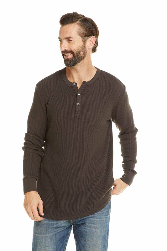 Chaser Men's Henley Thermal Shirt