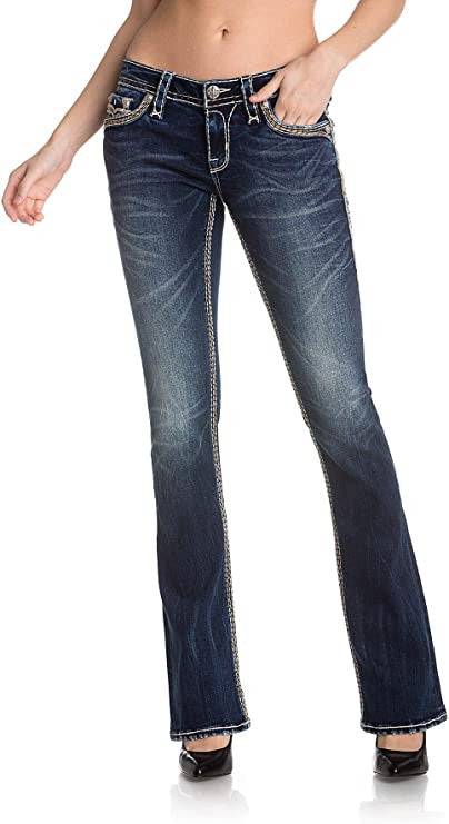 Rock Revival Kiley B204 Bootcut Women's Jeans with Fake Flaps