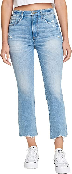 DAZE Women's Shy Girl High Rise Crop Flare Denim Jeans