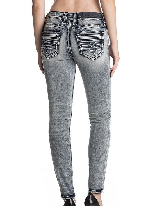 Rock Revival Moon AK206 Moto Ankle Skinny Women's Jeans