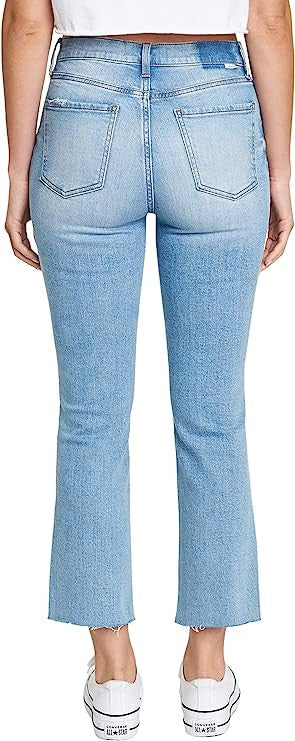 DAZE Women's Shy Girl High Rise Crop Flare Denim Jeans