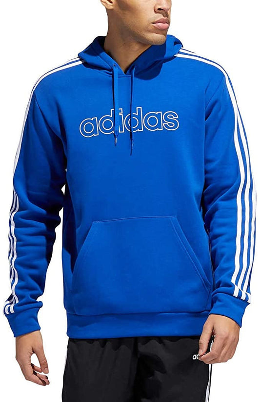 Adidas Men's Essentials 3-Stripes Pullover Fleece Hooded Sweatshirt