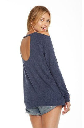 Chaser Love Knit Deconstructed Pullover Women's Top
