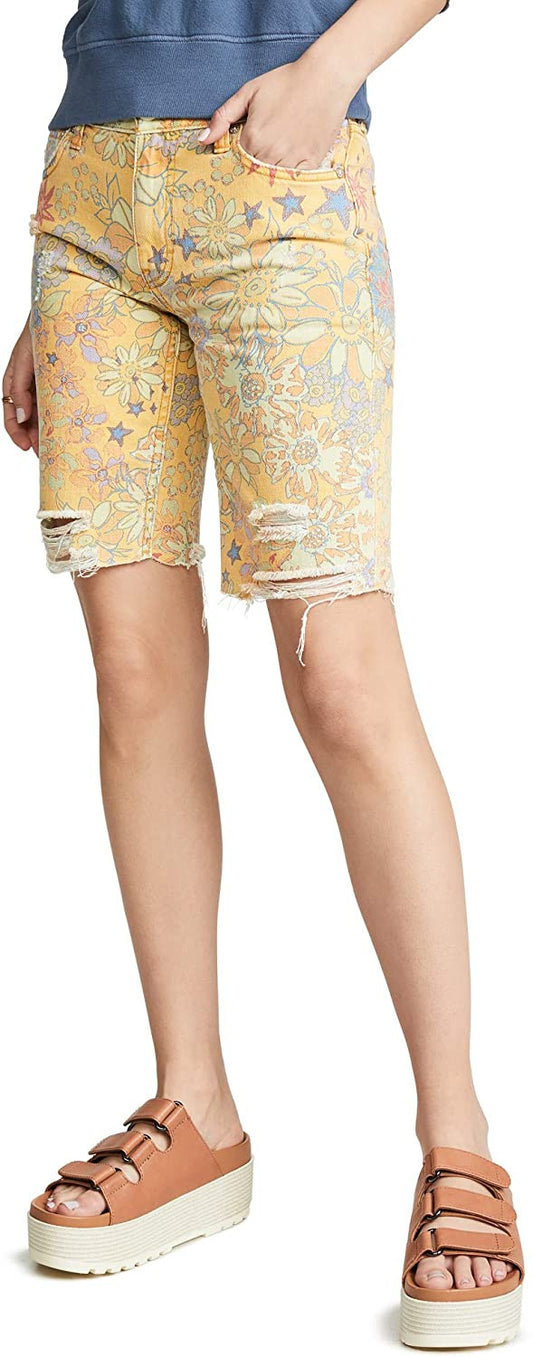 Free People Women's Alani Printed Cutoff Shorts