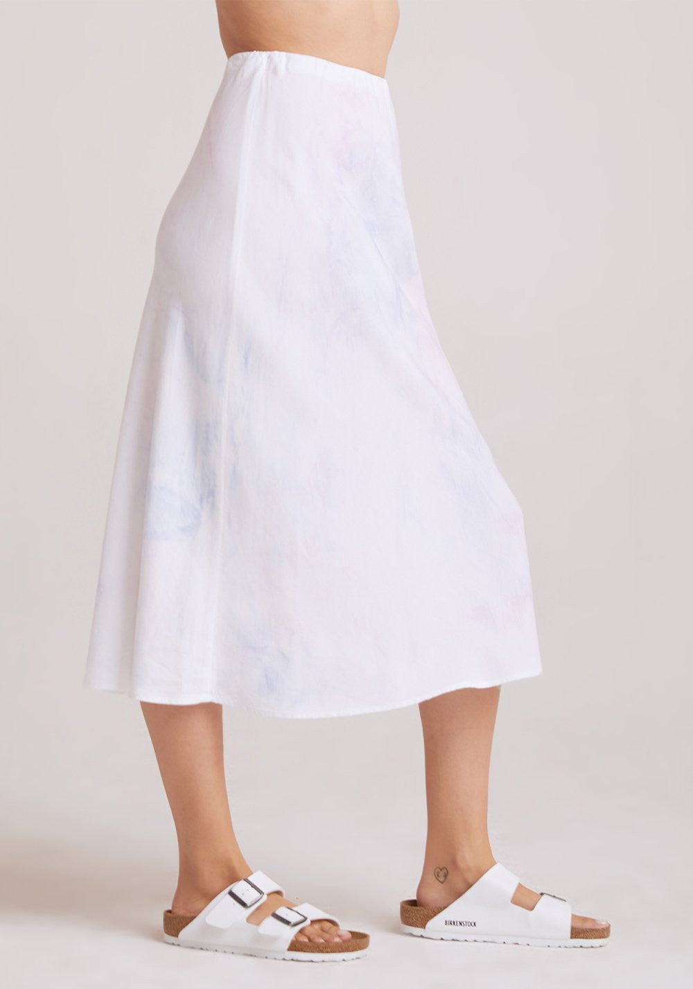 Bella Dahl Color Spray Women's Midi Skirt in Pink & Blue