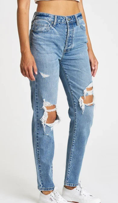 Eunina Tobi Super High-Rise Mom Jean Ankle - Hot Rod
