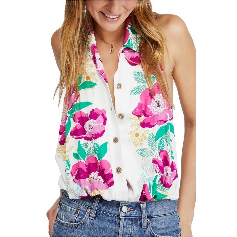 Free People Women's Floral Halter Bodysuit
