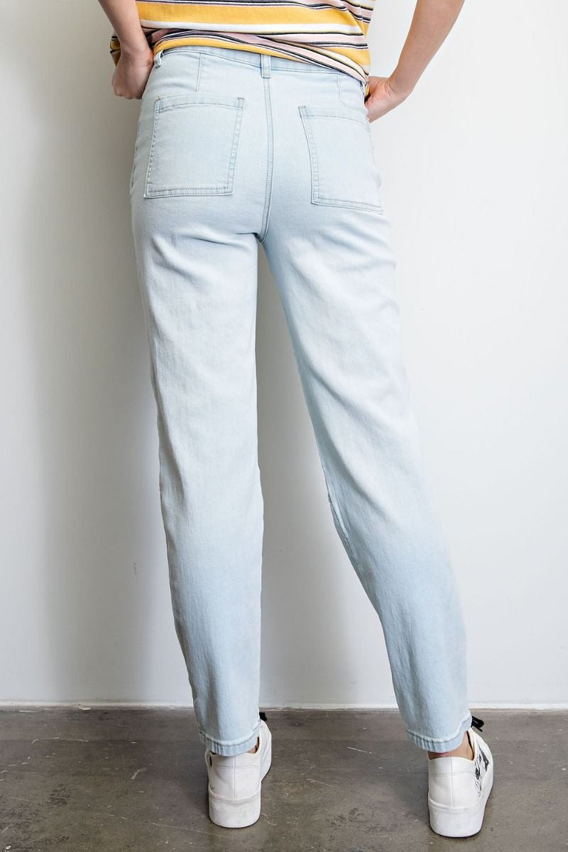 Easel Straight Leg Washed Denim Women's Jeans