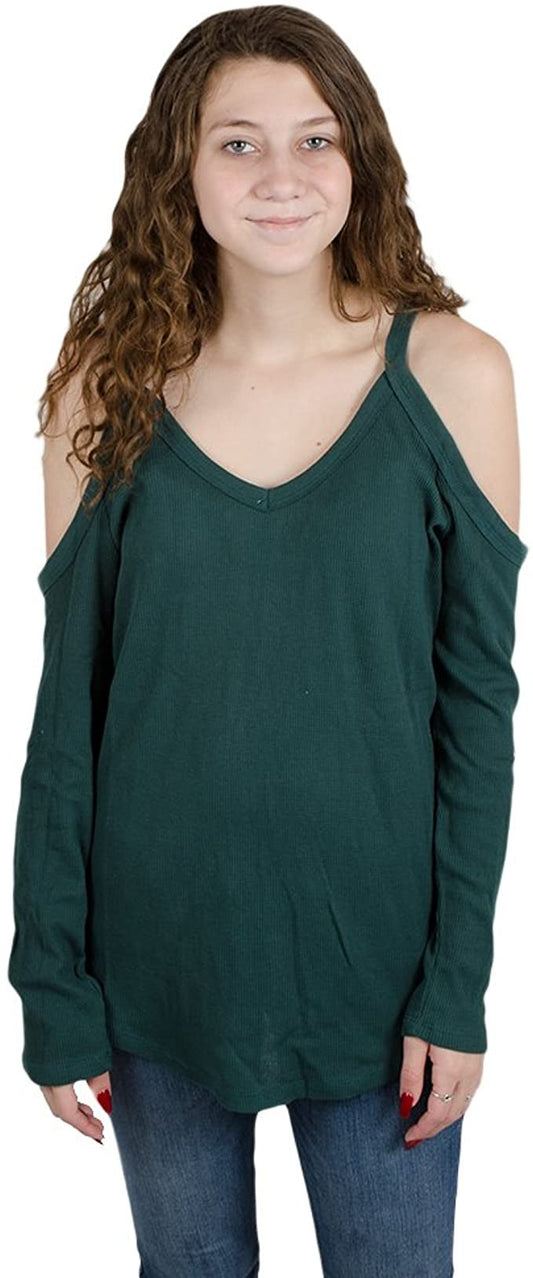 Z Supply L/S Cold Shoulder Tee Deep Jungle Green