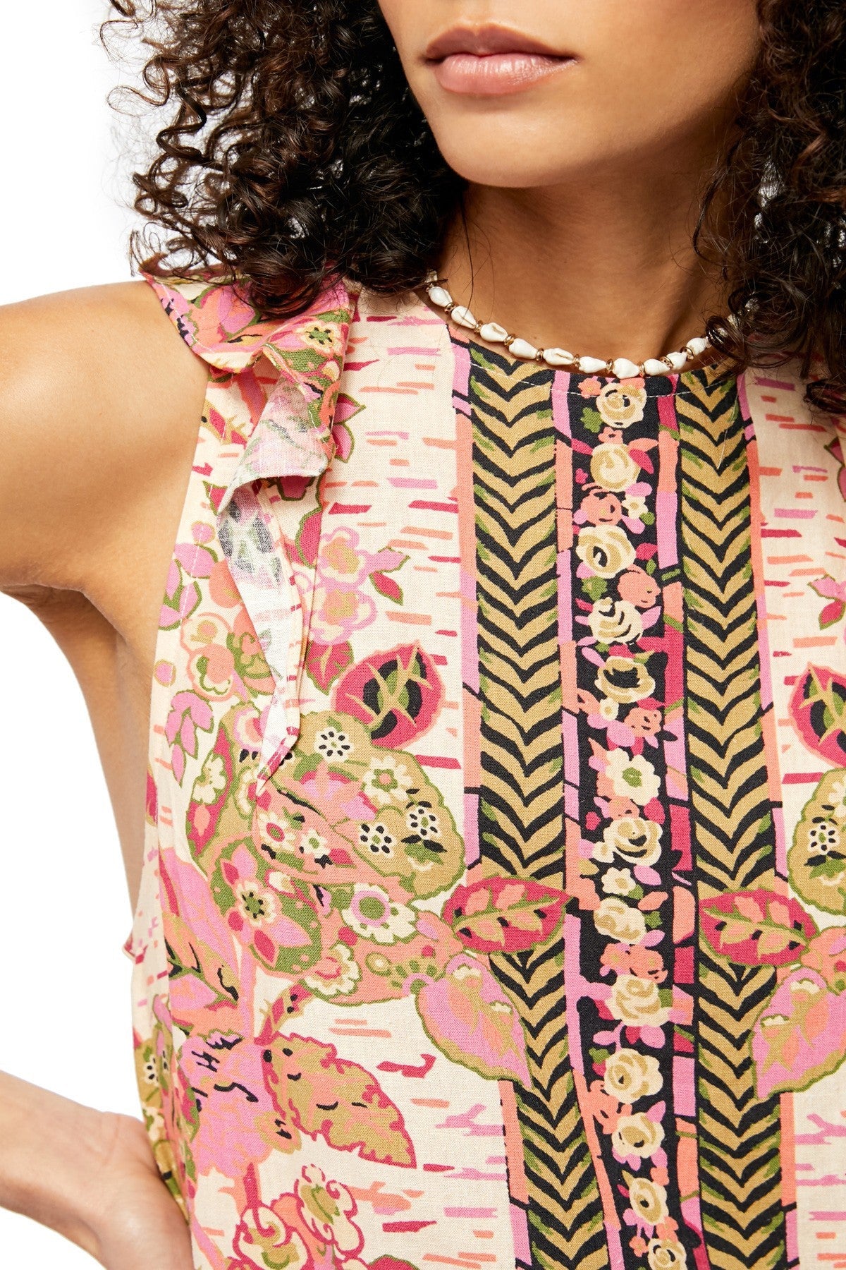 Free People Summer In Tulum Tunic - Pink Combo