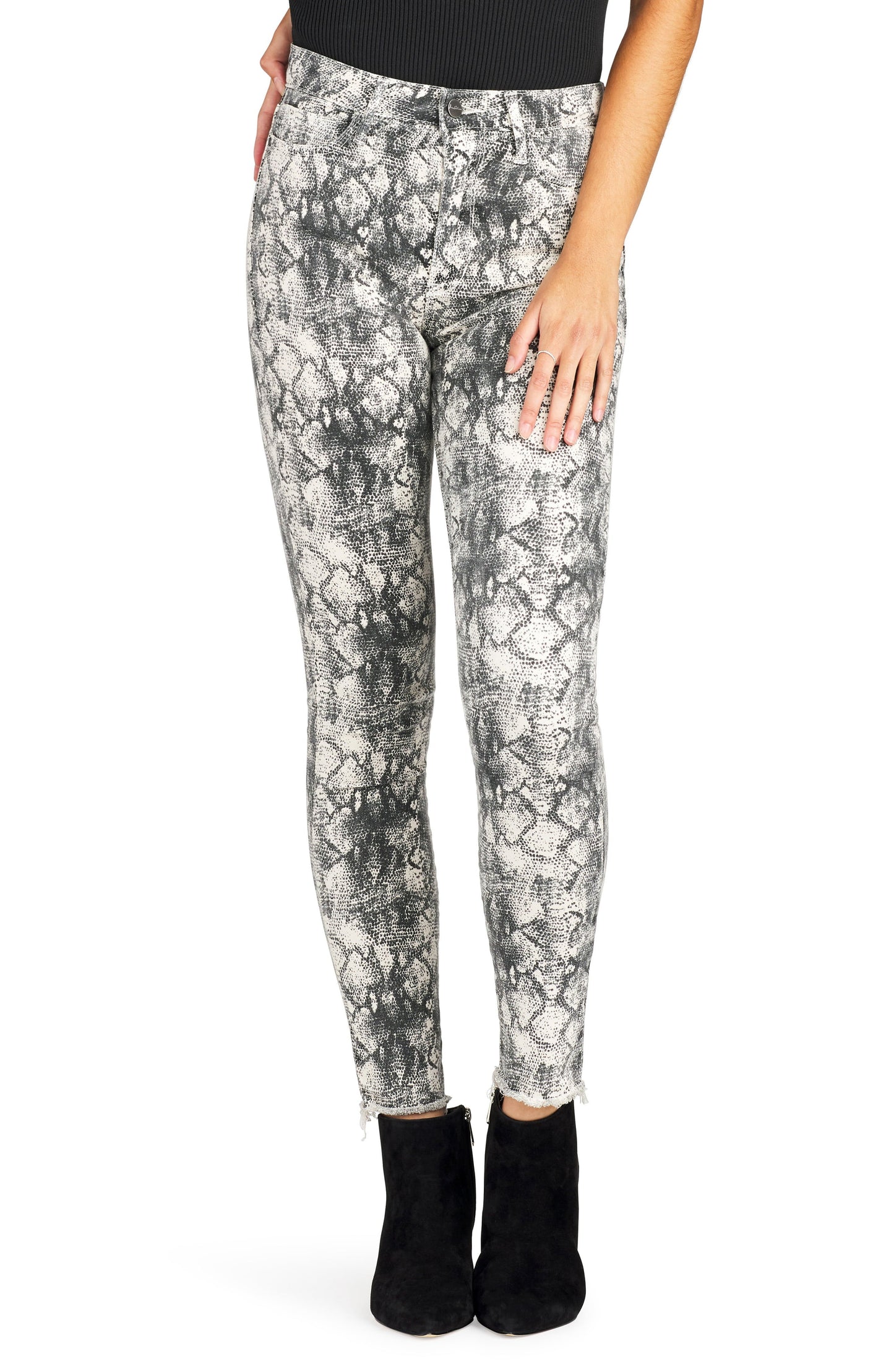 Sam Edelman Women's the Stiletto High Rise Snake Print Skinny Jeans
