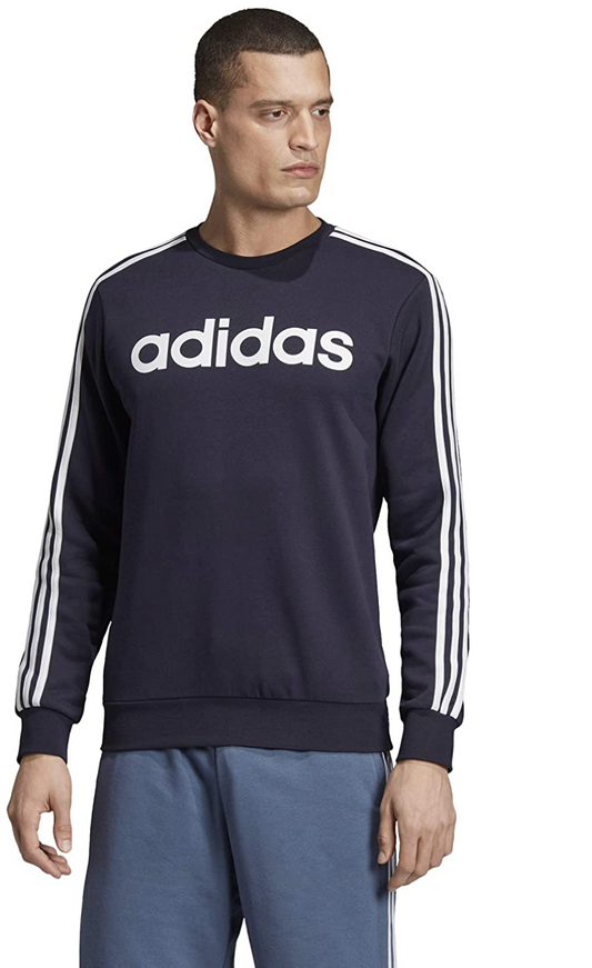 Adidas Men's Essentials 3-Stripes Fleece Crew Sweatshirt