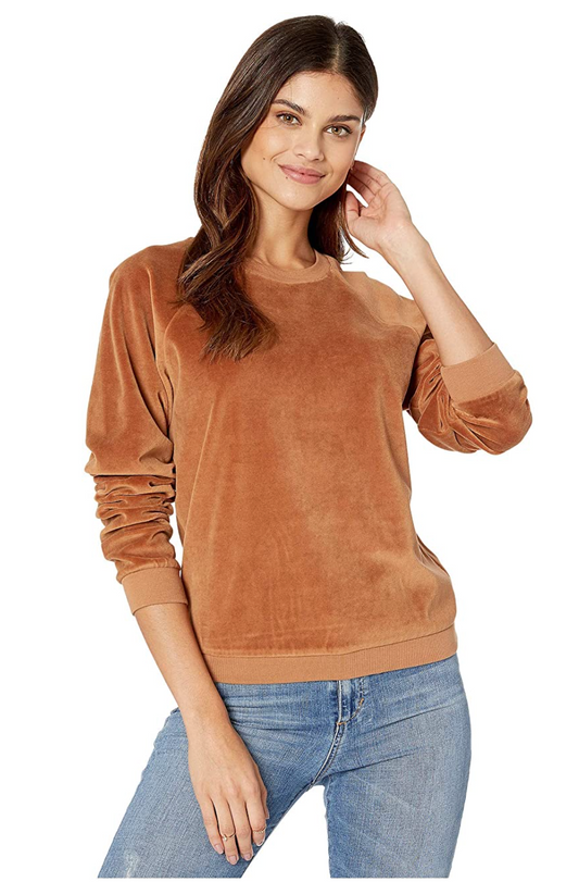 Joe's Jeans Velour Crew Neck Argan Oil Women's Top