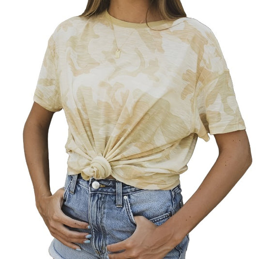 Free People Maybelle T-Shirt Sand Combo
