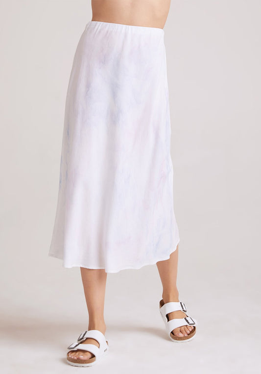 Bella Dahl Color Spray Women's Midi Skirt in Pink & Blue
