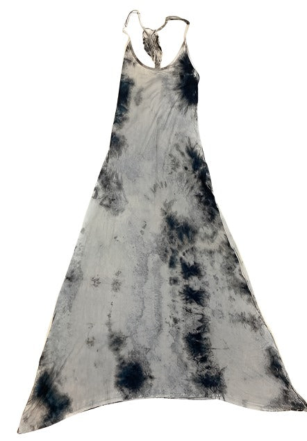 Easel Racer Back Tie Dye Maxi Dress-Ash