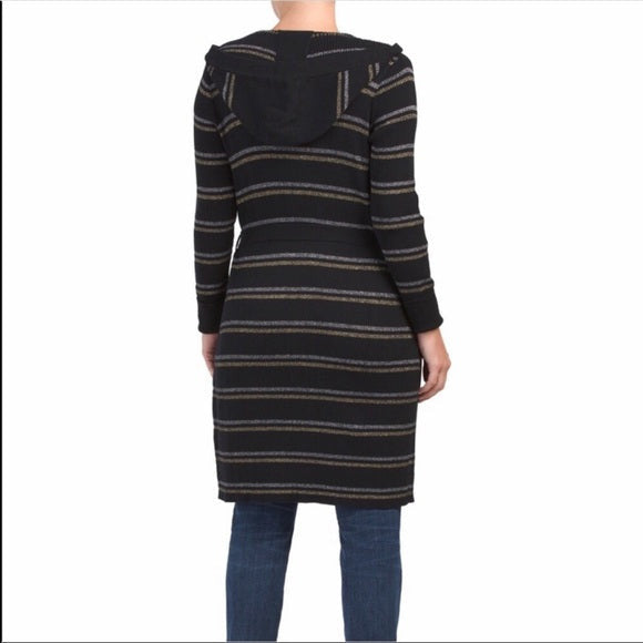 Chaser Belted Long Hooded Women's Cardigan Sweater